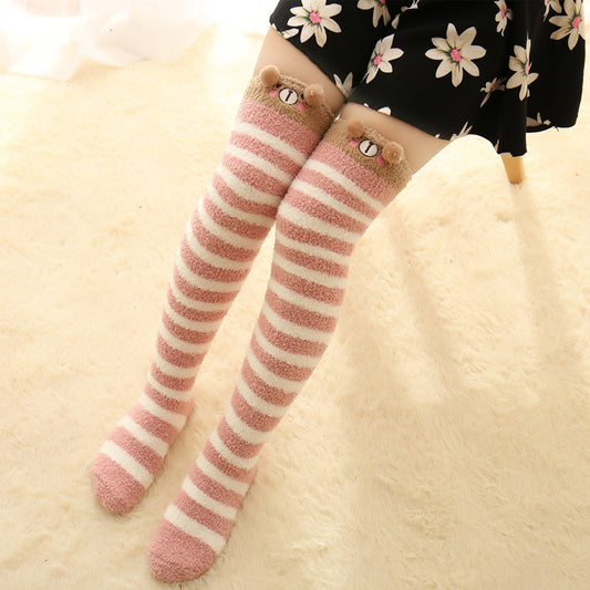 Hase gestreift Kawaii Tumblr Lolita Cutie Overknee Oberschenkel hohe lange Socken