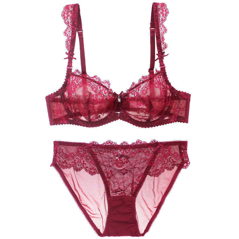 Infinite Lace Soft Bow-tied Full Cup Bra - sofyee