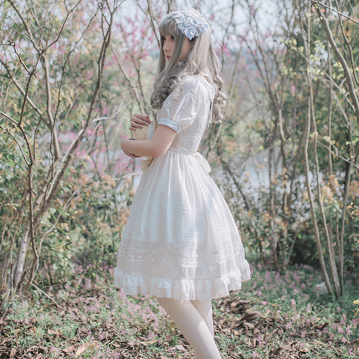 Lost In The Pink White Snow Prince Kawaii Lolita Mori Dress