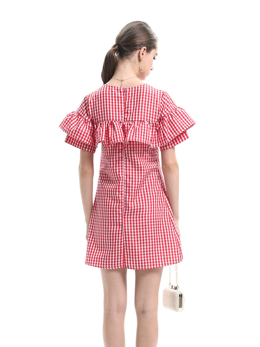Pink Peachy Ruffle Stripe Midi Dress - sofyee