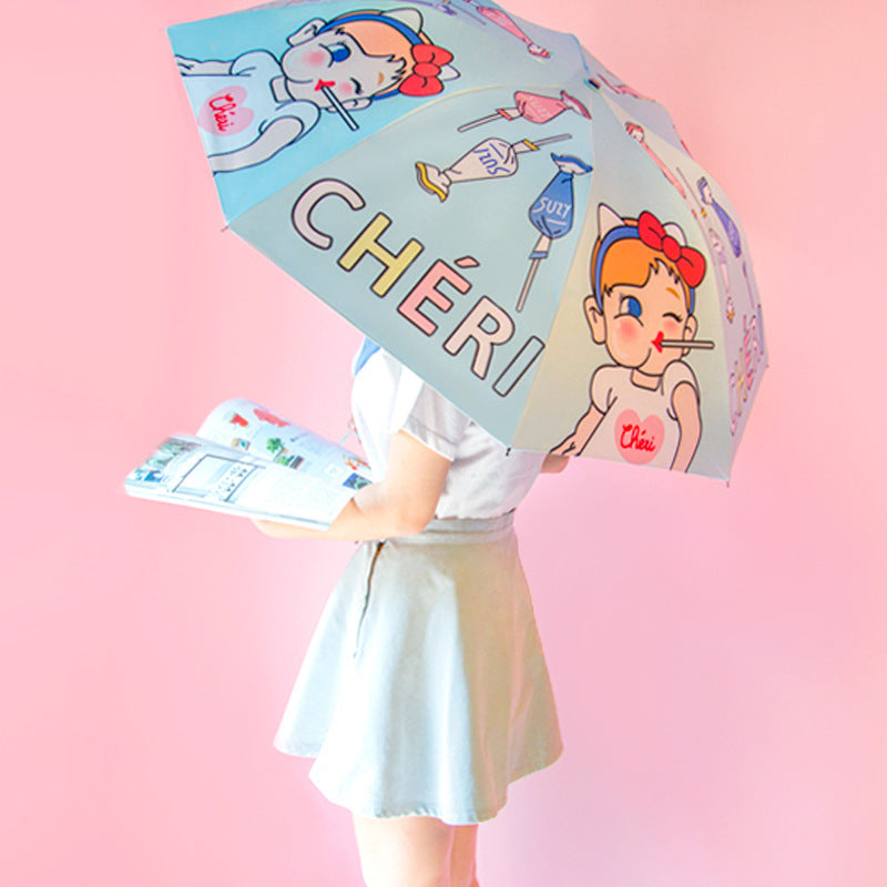 Pastel Cartoon Kawaii Aesthetic Umbrella