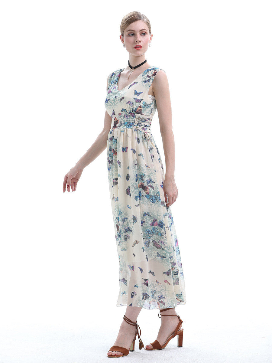Dreamy Place With Butterfly Flying Around Maxi Dress - sofyee
