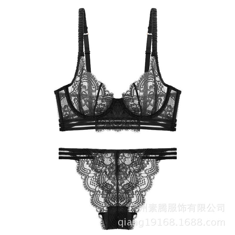 Lace Unlined Demi Bra With Free Panty – Sofyee