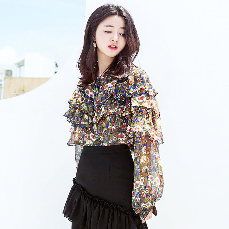 Blossom In The Fall Ruffle Blouse