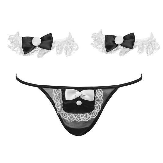 Sexy Bow Open Cup Lingerie Set