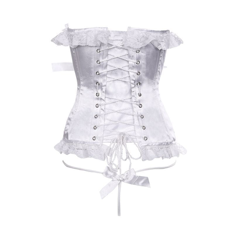 Sultry White Lace Corset-Like Lingerie Set – Sofyee