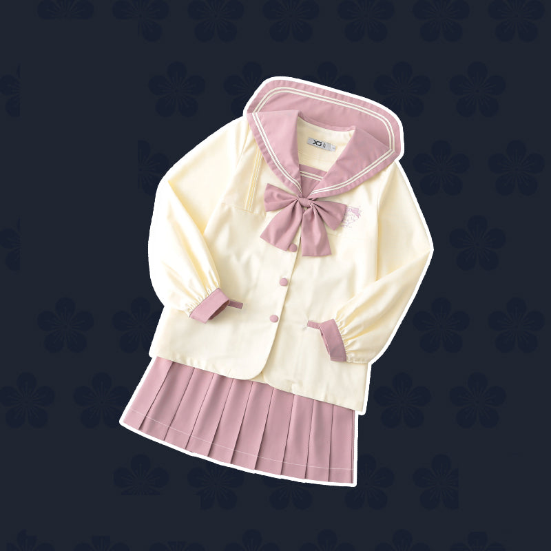 Sweet pink cute twin jk uniform Japanese suit