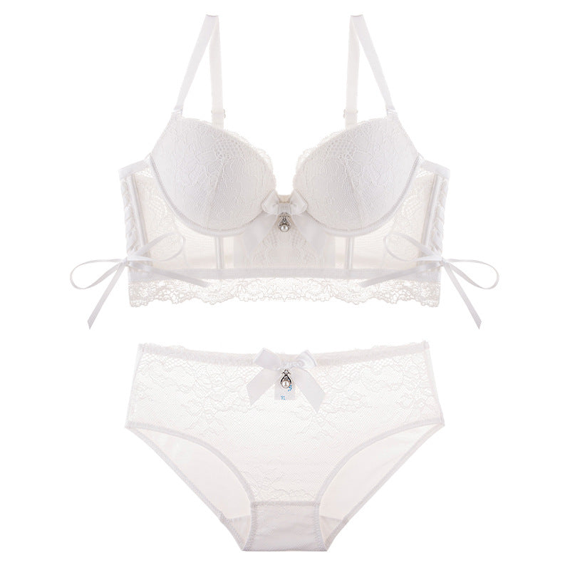 Lace Trimmed Wirefree  White To Love Cute Sweet Bra