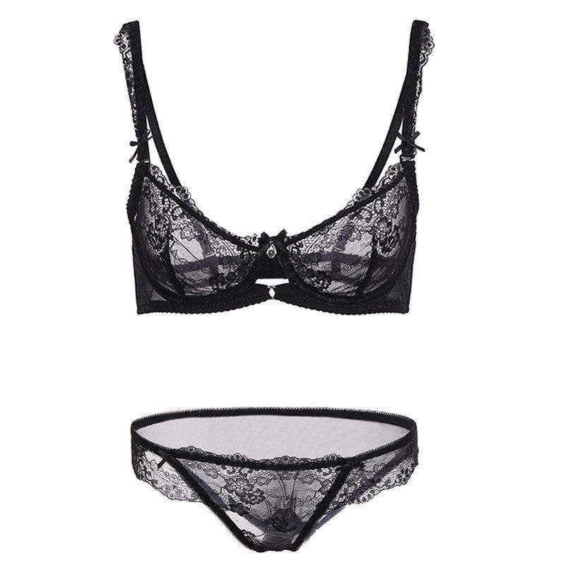 Floral See Through All Over Lace Bra & Panty Set