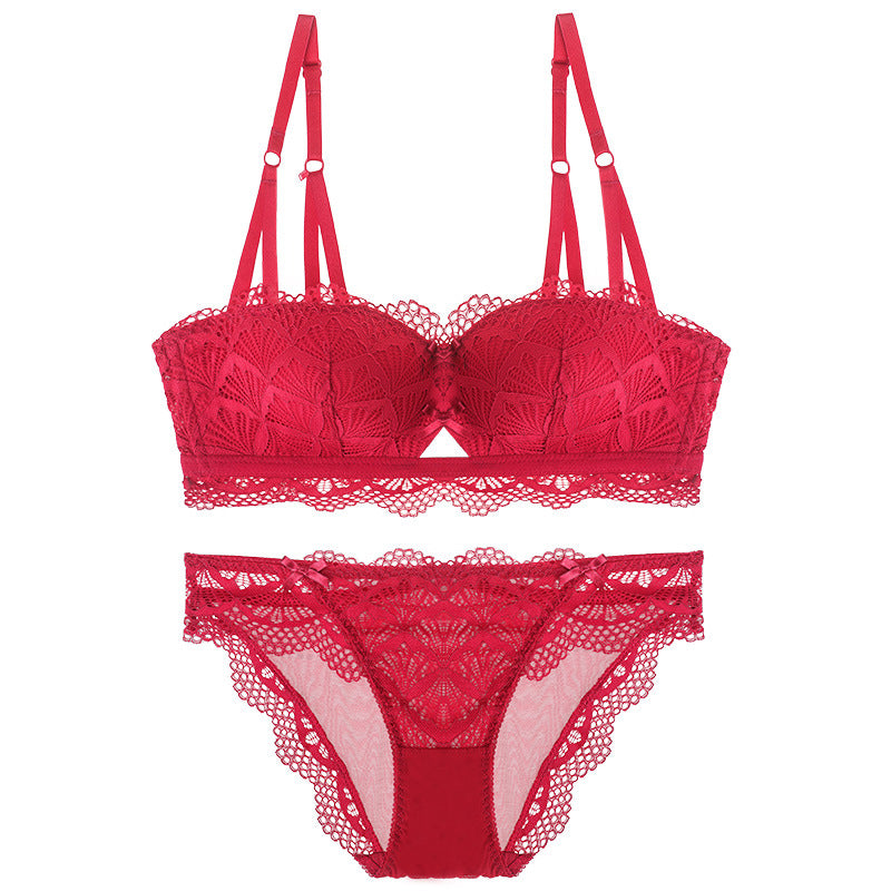 Red Custom Made Logo And Package French Lace Bralette Underwear Set at Best  Price in Guangzhou