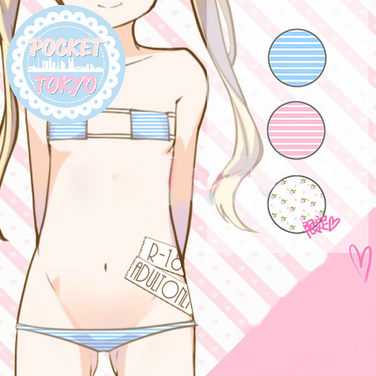 Amine Girly Micro SHIMAPAN Kawaii Cosplay Costume Bikini Set
