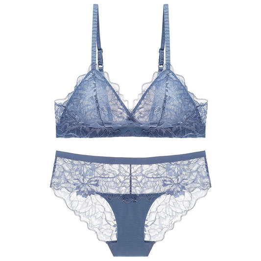 Cute See Through Triangle Wirefree Bralette & Panty Set