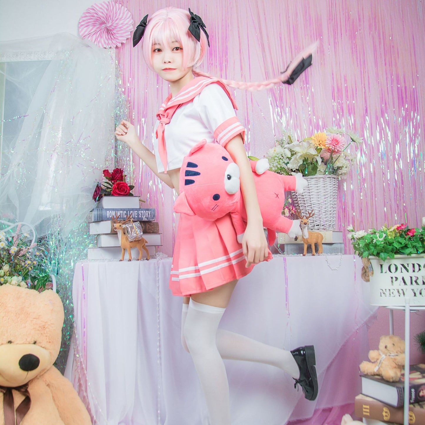Fate Apocrypha Cosplay Costume Astolfo Uniform Cosplay FGO School Pink Uniform for Girl Fate Grand Order Costume