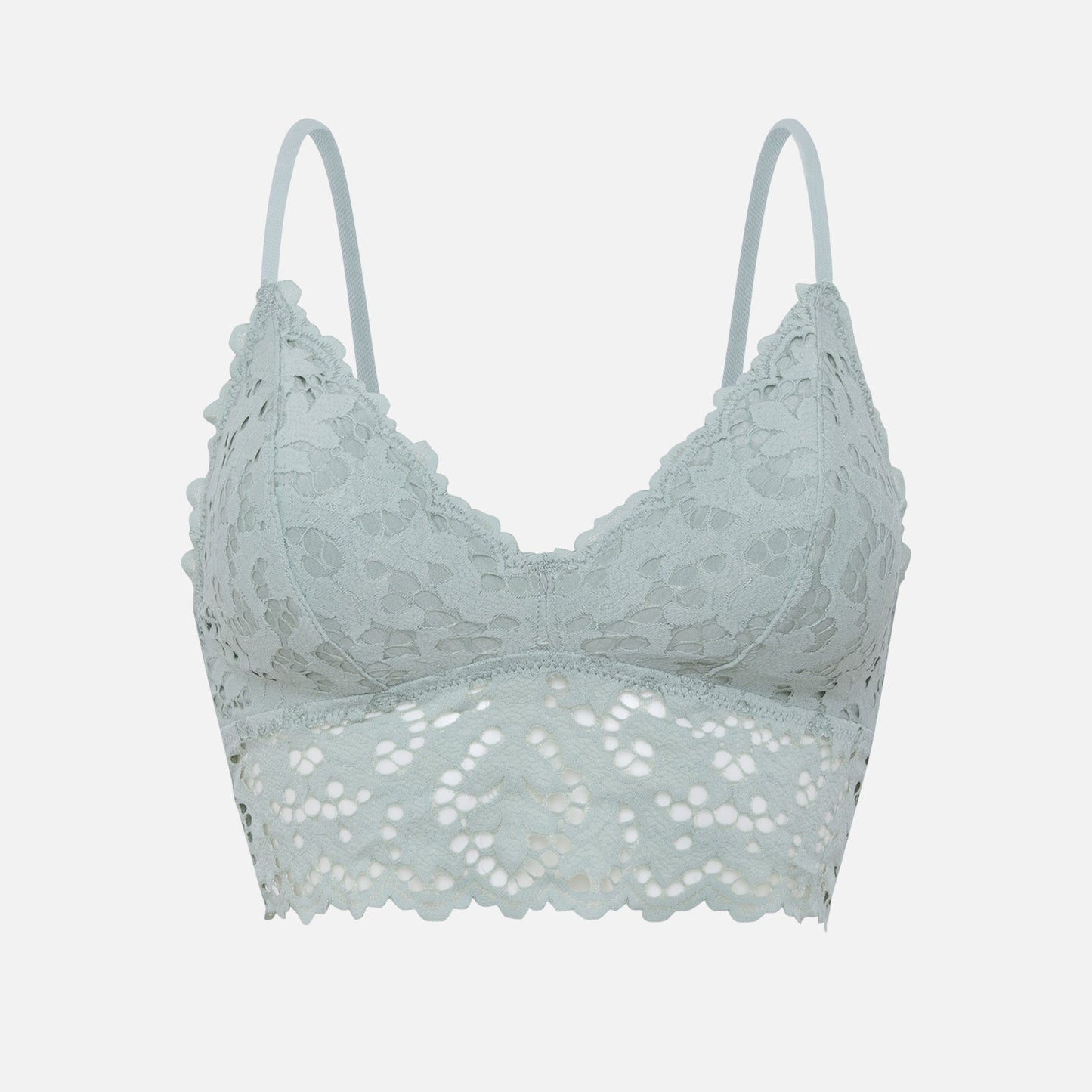 Wearing Like No Wear Triangle Lace Floral Confortable Doux Bralette 