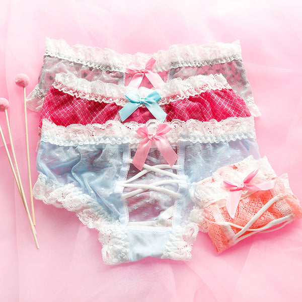 Japanese net yarn cute little wrinkle chrysanthemum sexy panties – Sofyee