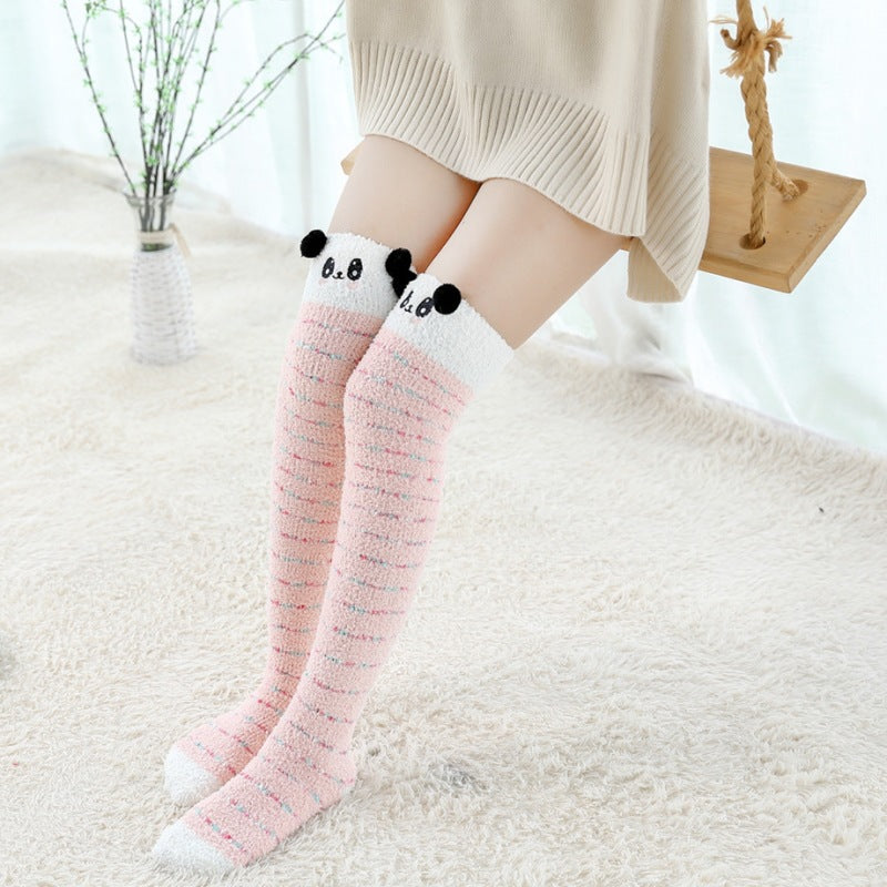 Bunny Striped Kawaii Tumblr Lolita Cutie Chaussettes hautes au-dessus du genou