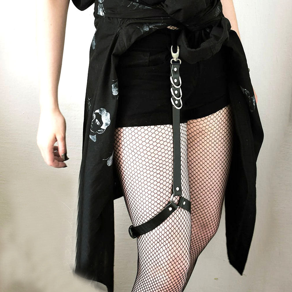 Gothic Lolita Herz Leder Strumpfband 