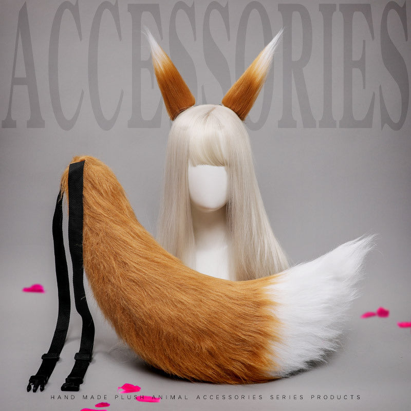 Fox Girl Ears And Tail Set With Belt