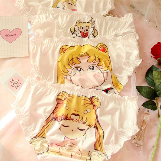 3pcs-Kawaii Sailor Moon Sweet White Culotte Kiss Me 