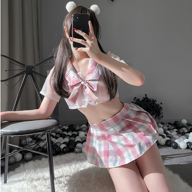 Pink Japanese Sexy School Girl Sheer Girl Lingerie Costume Set Sofyee Pink Japanese Sexy School Girl Sheer Girl Lingerie Costume Set Sofyee