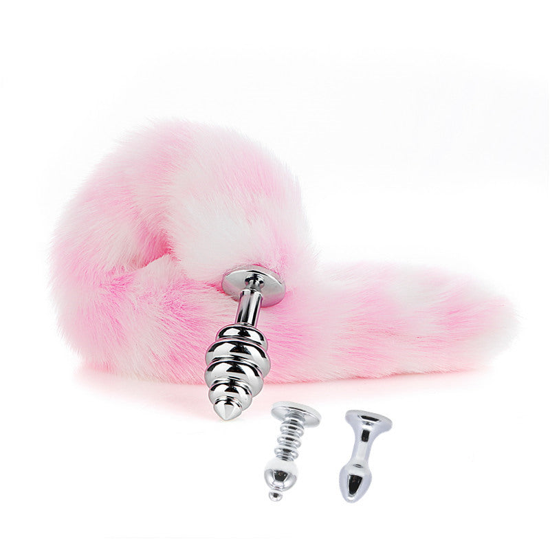 Pink Bunny Buttplug Tail - 3 Heads Set