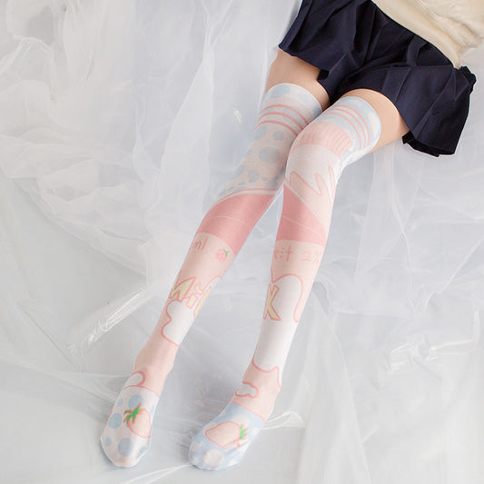 Erdbeerkuchen Milch Lolita Anime Kniehohe lange Socken
