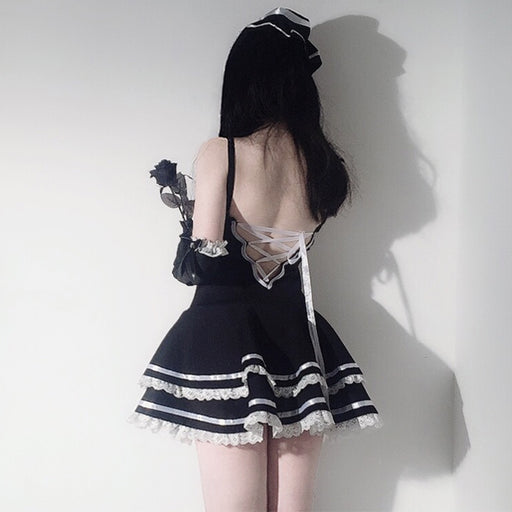 Japanese Anime Game Kawaii Lolita Gothic Maid Lingerie - Bow