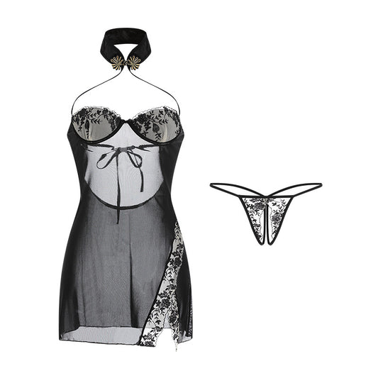 Anime Chinese Style Sexy Keyhole Lace Up Girly Dress Lingerie