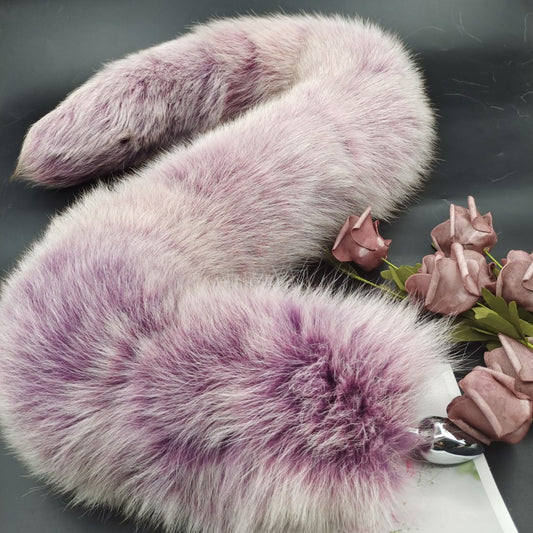 Queue de plug anal de renard long violet