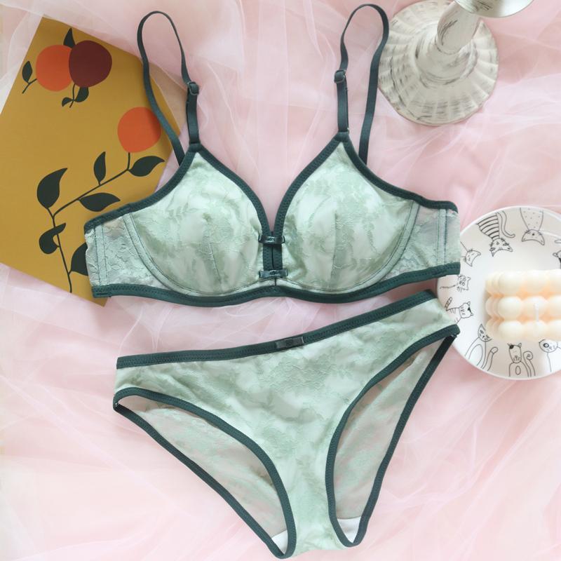 Retro style French lingerie lace sexy cute gathered soft steel ring gi Sofyee Retro style French lingerie lace sexy cute gathered soft steel ring gi Sofyee