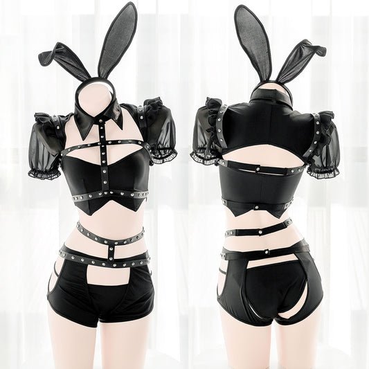 Sofyee Anime Punk Bunny Girl Nieten-Bondage-Gürtel, sexy Dessous 