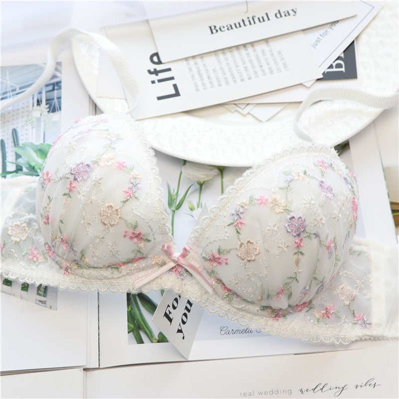 Ruffle Blossom Sweetie Little Flower Bras And Panty Set