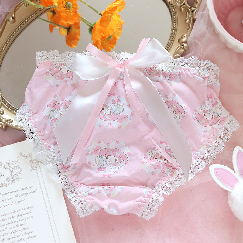 Cute Lolita girl cute lace bow bread panties