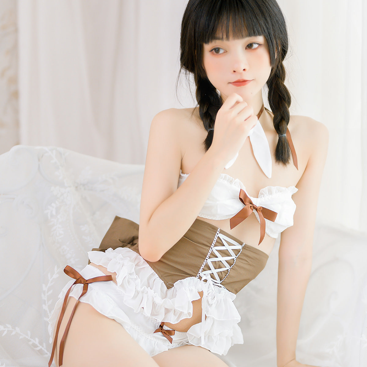 Japanese Sexy Lingerie - Lolita Maid Bow Ruffle Sofyee Japanese Sexy Lingerie - Lolita Maid Bow Ruffle Sofyee