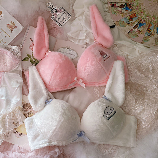 Japanese Cute Girl Melody Big Ear Cinnamon Dog Embroidered Non-Wire Bra