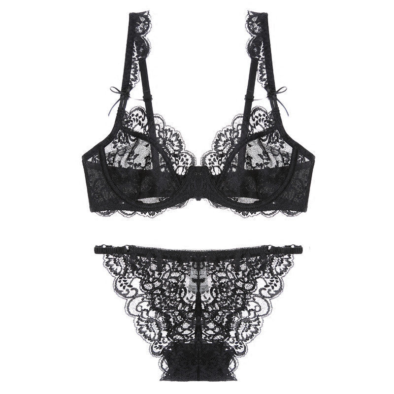 Infinite Lace Soft-cup Bow-tied Demi Bra - sofyee