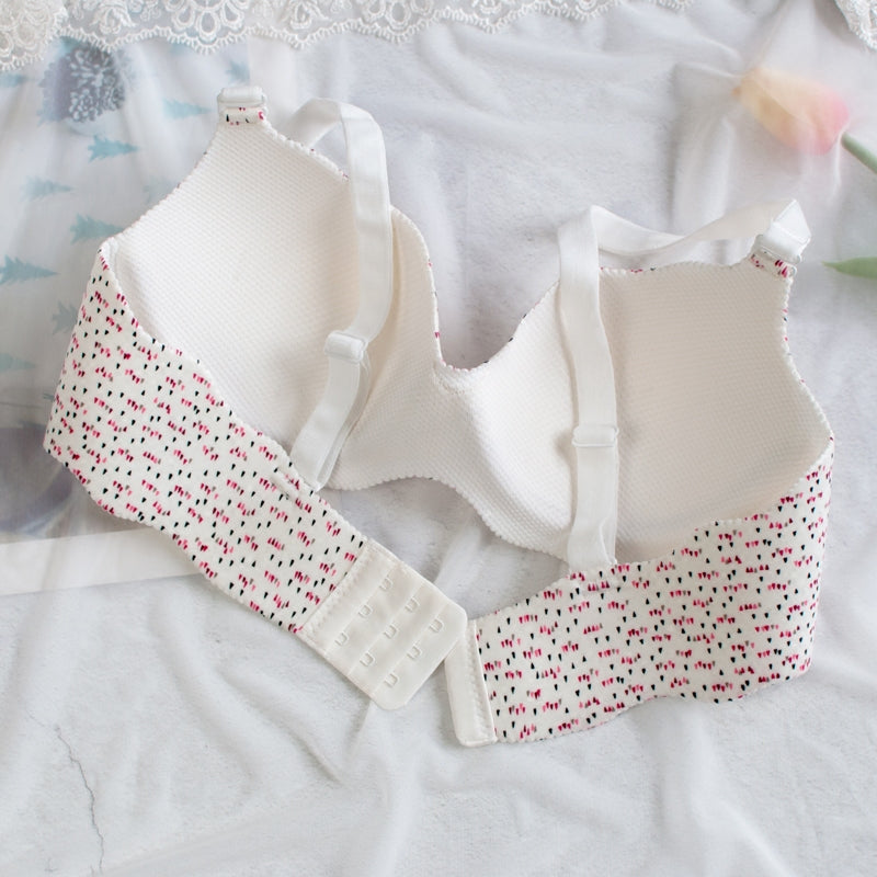 Japanese Spring Flower Comfy Cute Sweetie Wirefree T-Shirt Bra Set