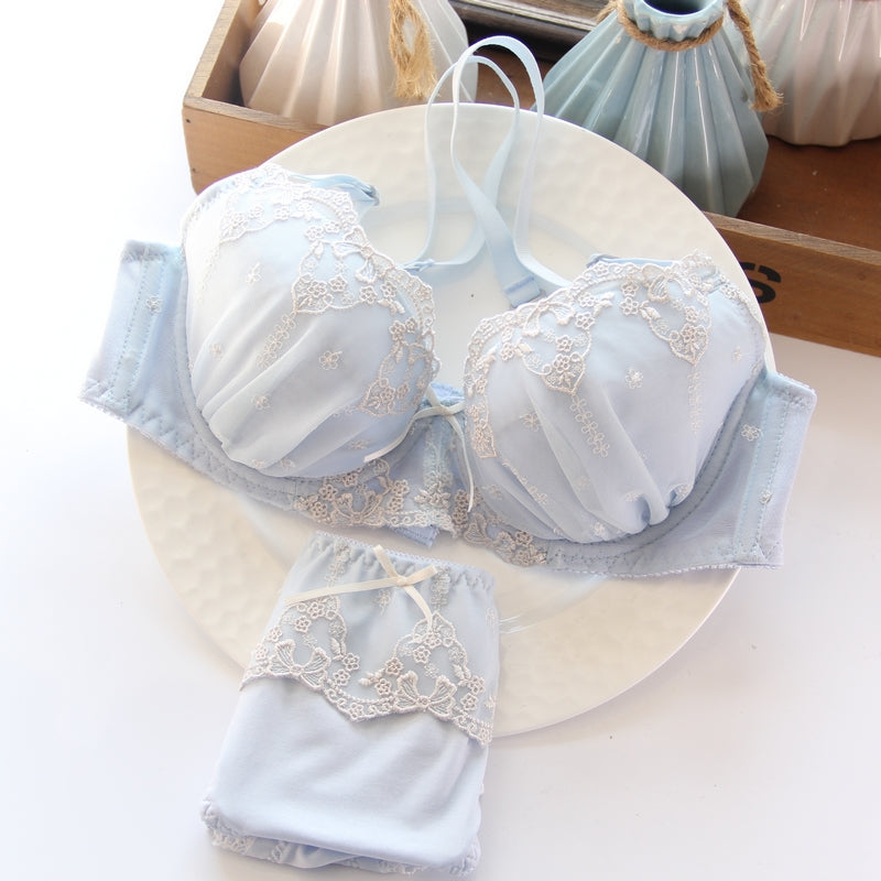 Dot Flower White Lace To Love Cute Sweet Bras And Panty Set