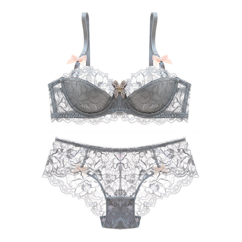 Kissing Bow-Tie Lace-Paneled Endearing Bra - sofyee