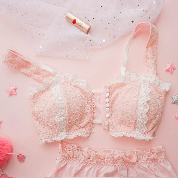 Pink Ruffle Pastel Lover Cute Sweetie Baby Bralette Set – Sofyee