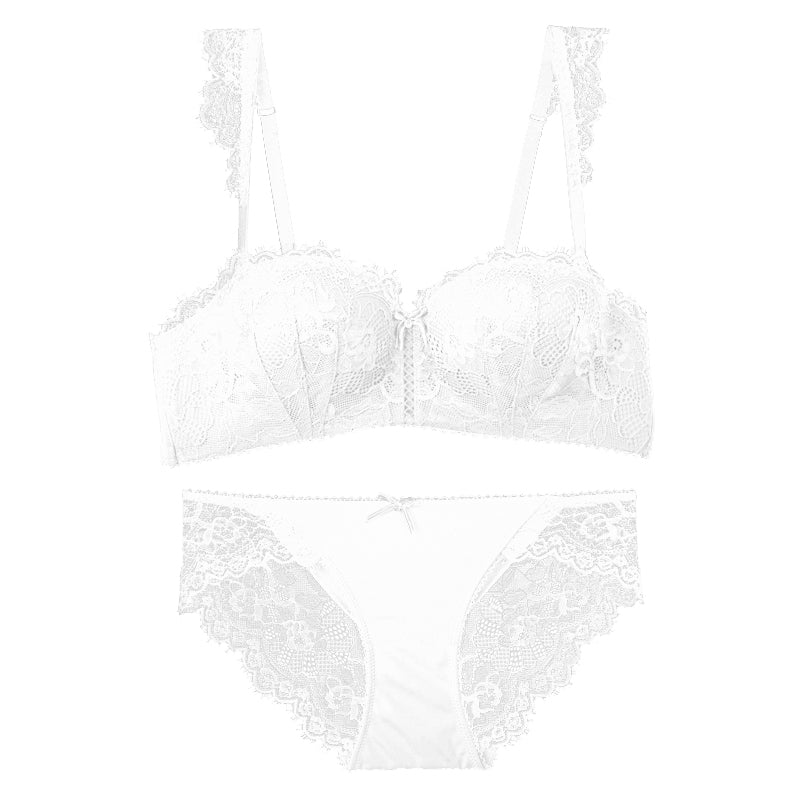 You Need This Sweetie Comfy Japanese Lace Cute Wirefree Soft Cup Bra Set
