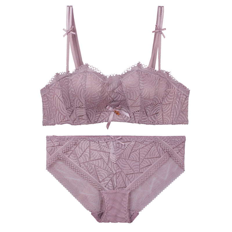 Girly Comfy Japanese Lace Cute Wirefree Soft Cup Bra Set