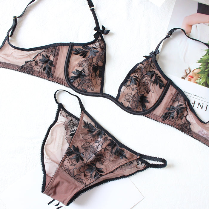 Ultra-thin Lacy Floral Bra Sets