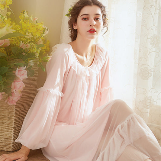 Votre princesse blanc rose élégantes chemises de nuit vintage