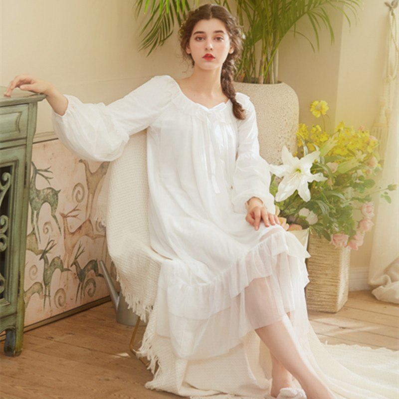 Your Princess White Pink Elegant Vintage Nightgowns