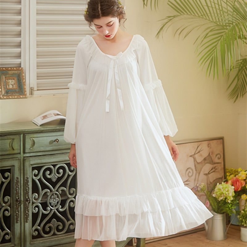 Singingqueen Womens' Cotton Nightgown Nightshirt Ladies Victorian