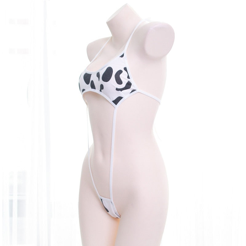 Sexy Anime Milk Cow Kawaii Cosplay School Girl Bikini Like Lingerie